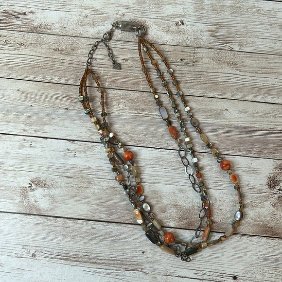 Silpada Elegant Multi-Strand Coral and Shell Necklace - Picture 3 of 3